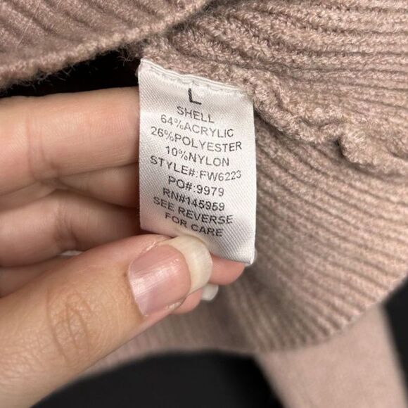 Dress Forum Women's Chocolate Brown Mock Neck Cropped Ribbed Sweater - Picture 7 of 8